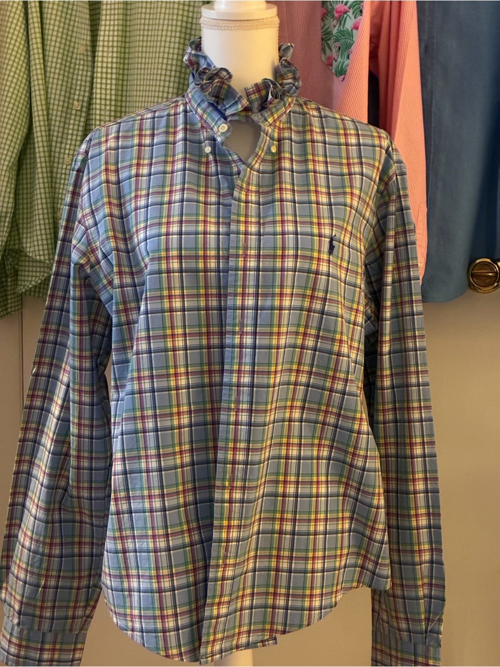 Up-Cycled, Re-Worked, Embellished RL Shirt